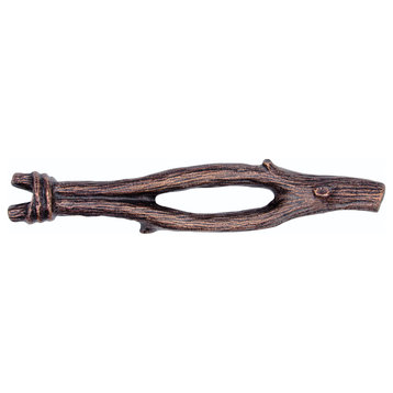 Twig Cabinet Pull, Large, Antique Copper