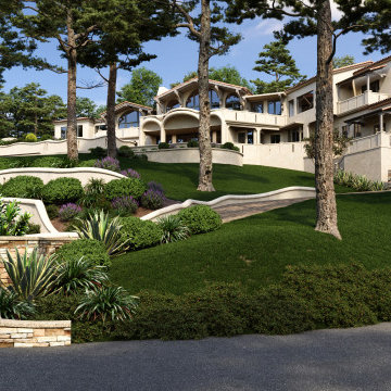 3D Villa Render: Coastal Architecture in Pebble Beach, California