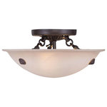 Livex Lighting - Oasis Ceiling Mount, Bronze - This semi flush features contour lines and a bowed profile. With an understated design, this piece is perfect for any space in your home. Featuring a honey alabaster glass and bronze finish, this fixture will effortlessly blend with your existing d�cor.