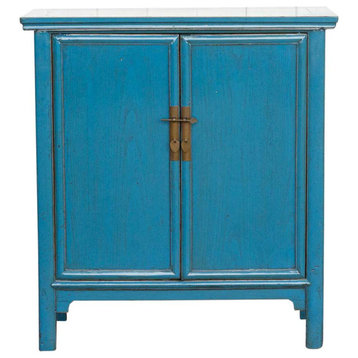 Tall Sky Blue Painted Cabinet