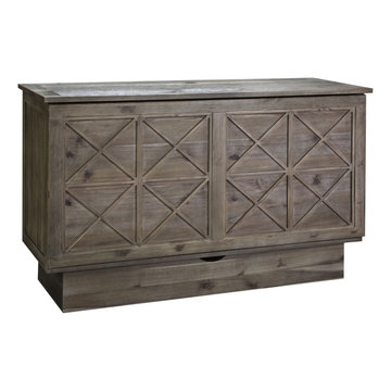 Queen Cabinet Bed in Brushed Ash Finish