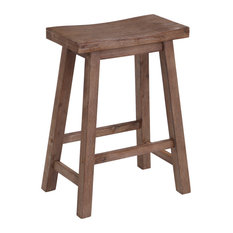 Sonoma Saddle Seat Counter Stool, Barnwood Wire-Brush