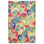 Company C - Hibiscus Rug, 5'x8', Multi-Color - Beautiful. Blooming hibiscus enlivens any space while calling to mind the charm of vintage fabric. Vibrant-hued yarns are twisted, tufted and looped to create a garden variety of texture and visual appeal we can't get enough of-and neither will you. Pairs beautifully with greens, pinks, corals, blues, and more.