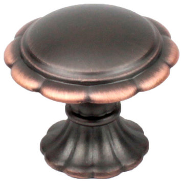 Fiori Knob, Antique Bronze With Copper