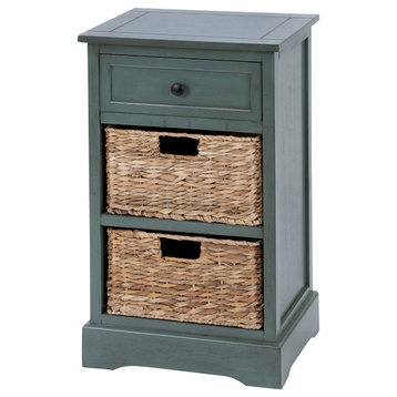 Traditional Teal Wood Storage Unit 96180