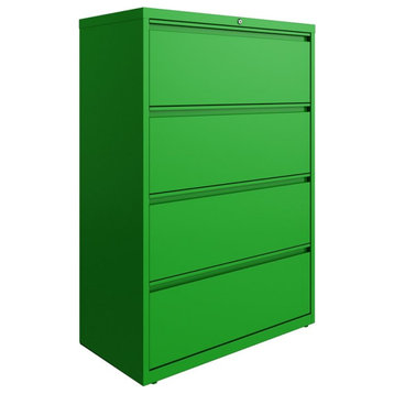 Hirsh 36-in Wide HL10000 Series 4 Drawer Lateral File Cabinet Screamin' Green