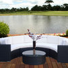 Outdoor Wicker Sofa Sectional Round 5-Piece Resin Couch Set