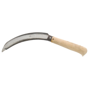 Harvest Knife, Notched Handle, 6.5" Curved Serrated Blade