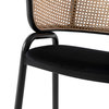 LeisureMod Ervilla Modern Dining Chair With Stainless Steel Legs, Black