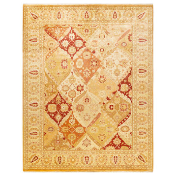 Eclectic, One-of-a-Kind Hand-Knotted Area Rug Yellow, 8'2"x10'5"