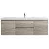 BTO 60" Wall Mounted Bath Vanity With Reinforced Acrylic Sink, Single Sink, Tuna Oak