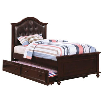 Furniture of America Noell Traditional Solid Wood Trundle Unit in Dark Walnut