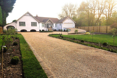 Large Residential Driveway with Raised Path