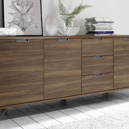 Sideboard Palma by LC Mobili 3 Doors & 3 Drawers Walnut - Buffets And Sideboards