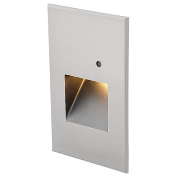WAC Step Light With Photocell 3000K Wall Sconce in Stainless Steel