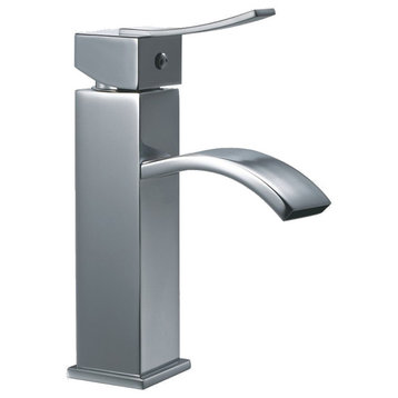 Dawn Single-Lever Square Faucet, Chrome, Pull-Up Drain With Lift Rod