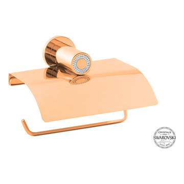 MUSE DIAMOND PAPER HOLDER WITH LID. ROSE GOLD