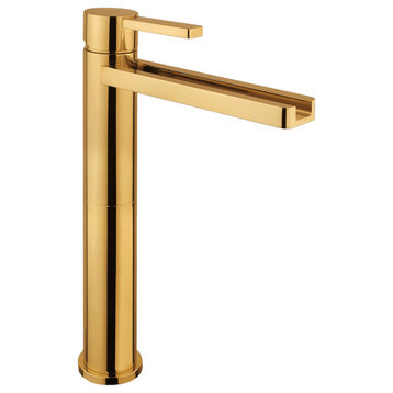 Luxury Waterfall Bathroom Faucet, Polished Gold