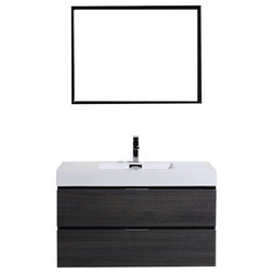 Contemporary Bathroom Vanities And Sink Consoles Horizon Wall-Mounted Vanity, Gray Oak, 40"