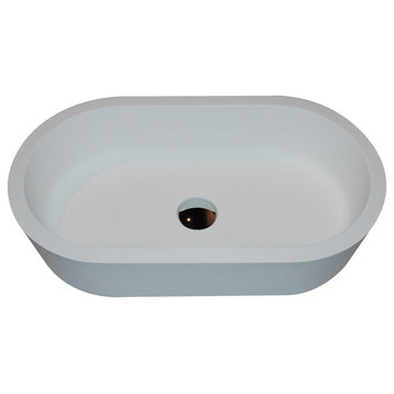 Vaine 1-Piece Man Made Stone Vessel Sink in Matte White