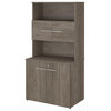 Office 500 Tall Storage Cabinet with Doors in Modern Hickory - Engineered Wood