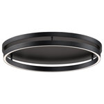 ET2 - Groove LED Flush Mount, Black - Rings formed from U-shaped aluminum channel are finished in your choice of Black or Gold. These fixtures are Bluetooth enabled which allows you to tune the color temperature to match your mood or room decor.