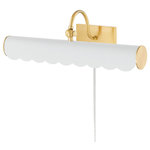 Mitzi - Fifi 2 Light Portable Shelf Light, White - A new traditional take on the classic design, it features a sweet scalloped edge and curved arm that adds warmth and feels fresh. Fifi is available in three sizes and  finishes; Aged Brass, Soft White, and Soft Navy to fit any space and color scheme. Part of our Ariel Okin x Mitzi Tastemakers collection.