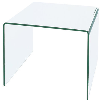 Waterfall Bent Glass End Table
