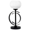 1-Light Table Lamp, Matte Black Finish, 7" White Muslin Glass