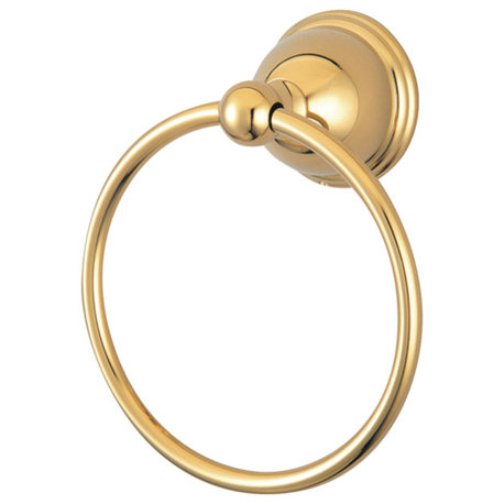 Kingston Brass 6" Towel Ring, Polished Brass