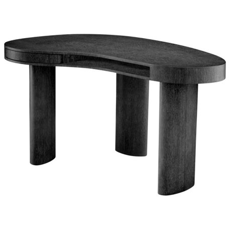 Free-Form Oak Desk, Eichholtz Vence, Black