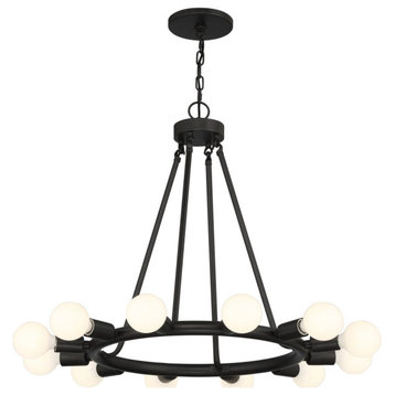 Dakota 12-Light Traditional Chandelier in Black