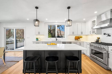 Example of a cottage kitchen design in Boston