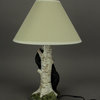 Black Bear and Cub Birch Tree Table Lamp With Shade