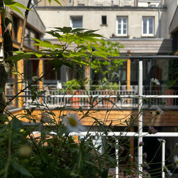 Aménagement paysager d'un patio à Paris 11ème...
