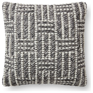 ED Ellen DeGeneres Crafted PED0019 Grey/Silver 18" x 18" Pillow Cover