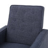 Marston Mid-Century Modern Button Tufted Fabric Recliner, Set of 2, Fabric/Dark Blue