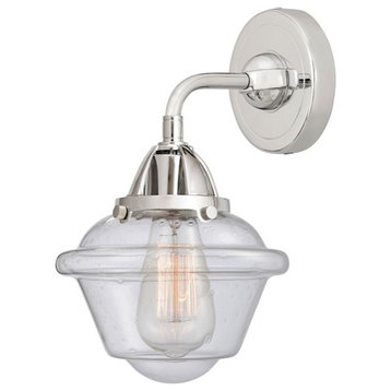 Innovations Small Oxford 1 Light 7.5" Sconce, PC/Seeded