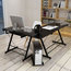 Modern Sleek Desk, MDF, Wood Effect and Metal Frame, Reversible Design, Black