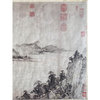 Chinese Black Ink Water Mountain Horizontal Scroll Painting Wall Art Hws1889