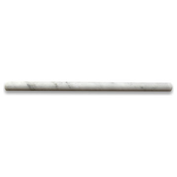 Carrara Marble Carrera Venato Pencil Liner Bullnose Trim Molding Honed, 1 piece