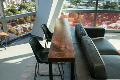 Contemporary Modern Walnut Bar Top Tables for Hollywood High Rise Office