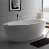 ADM Curved Freestanding Bathtub, Glossy White, 74.81"