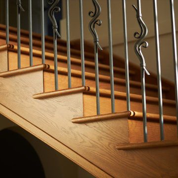 Curved White Oak Staircase Renovation
