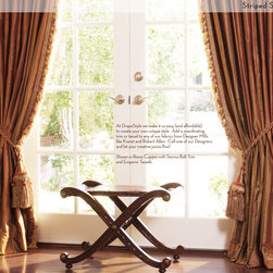 DrapeStyle - Striped Silk Custom Drapery Roma Copper - Curtains