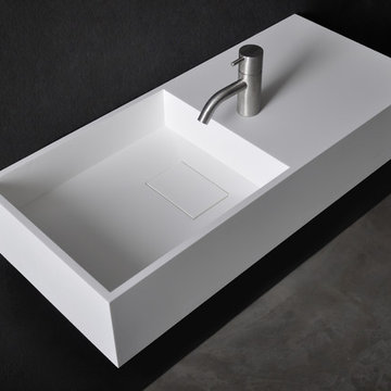 Solid Surface Bathroom Vanities and Wall Mounted Washbasins