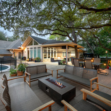 Custom Creekside Deck with Screened Porch & Poolside Living