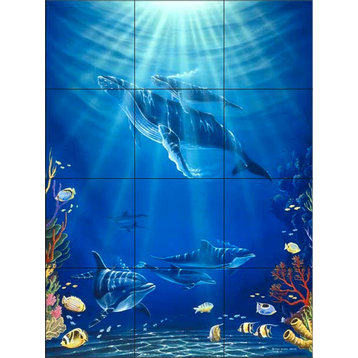 Tile Mural, Whale Sanctuary by Jeff Wilkie