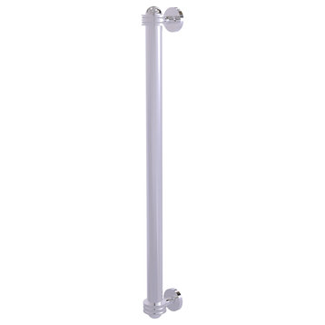18" Refrigerator Pull With Dotted Accents, Polished Chrome