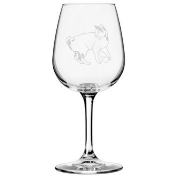 Japanese Bobtail, Side View 1 Cat All Purpose 12.75oz. Libbey Wine Glass
